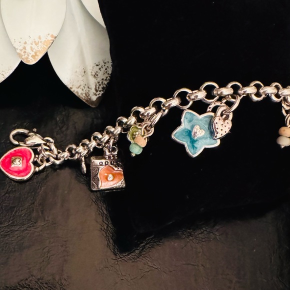 Brighton Havana Silver Charm Bracelet with Multicolor Enamel Charms - Picture 6 of 8